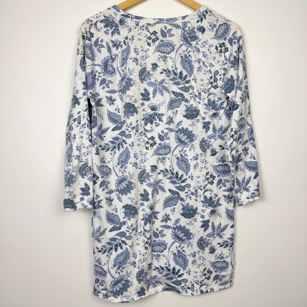Haven Well Within Floral Paisley Sleep Shirt Nightgown‎ Womens Small Blue White - Picture 3 of 5